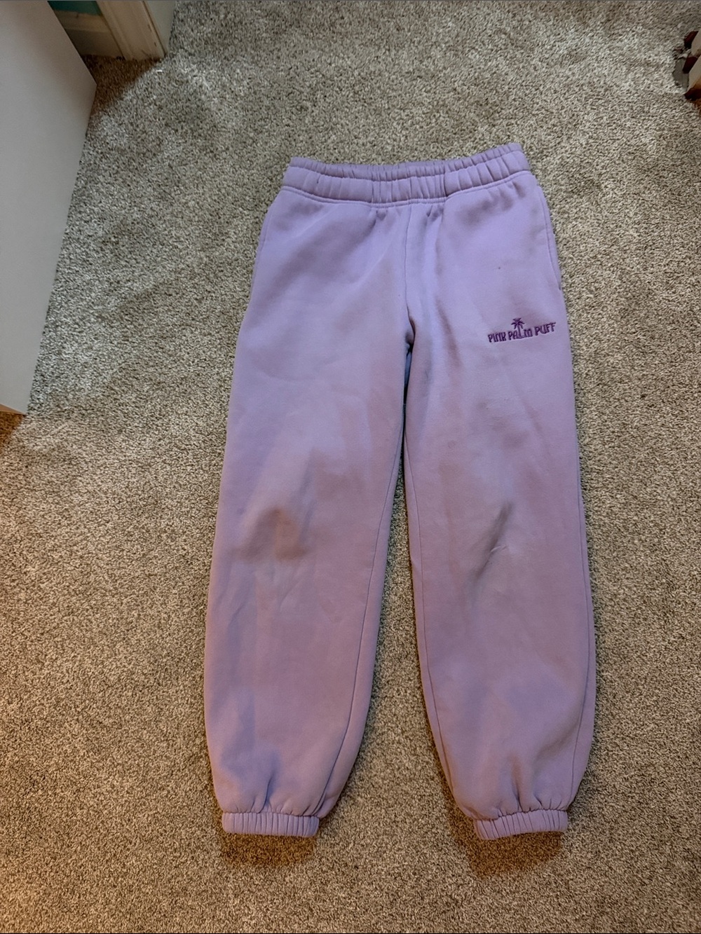 Pink Palm Puff Purple Jogger Sweatpants